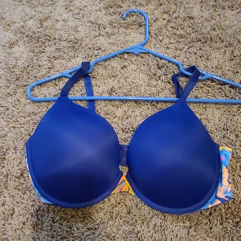 Pink VS Bra, Royal Blue 36D